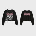 Shattered hearts cropped angel sweater black