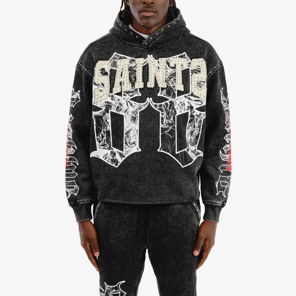 Copper Rivet Saint Hoodie- Blk