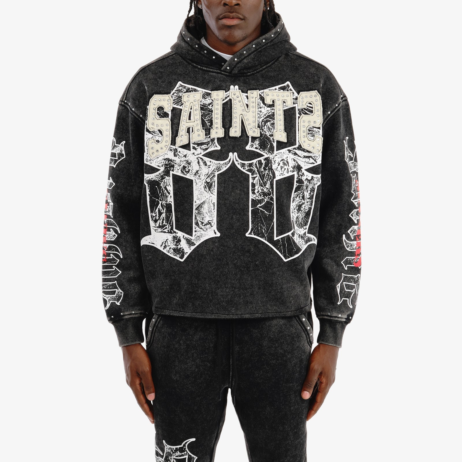 Copper Rivet Saint Hoodie- Blk