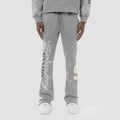 Copper Rivet Saint Stacked Sweatpants- Grey