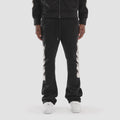 Copper rivet Pearled Stacked Sweatpants- Blk