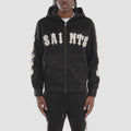 Copper Rivet Pearled Zip Up Hoodie- Blk