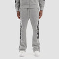 Copper rivet Pearled Stacked Sweatpants- Grey