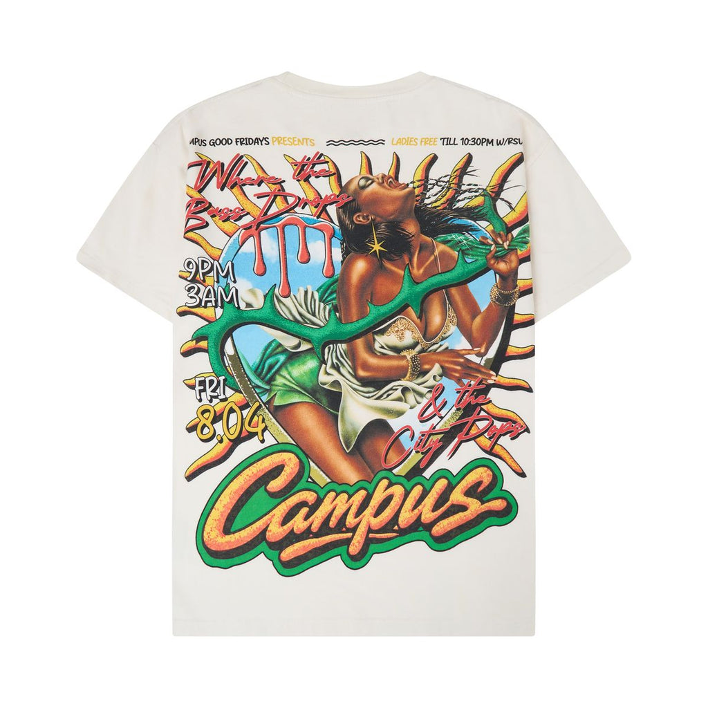 Campus 'Friday' T-Shirt- Cream