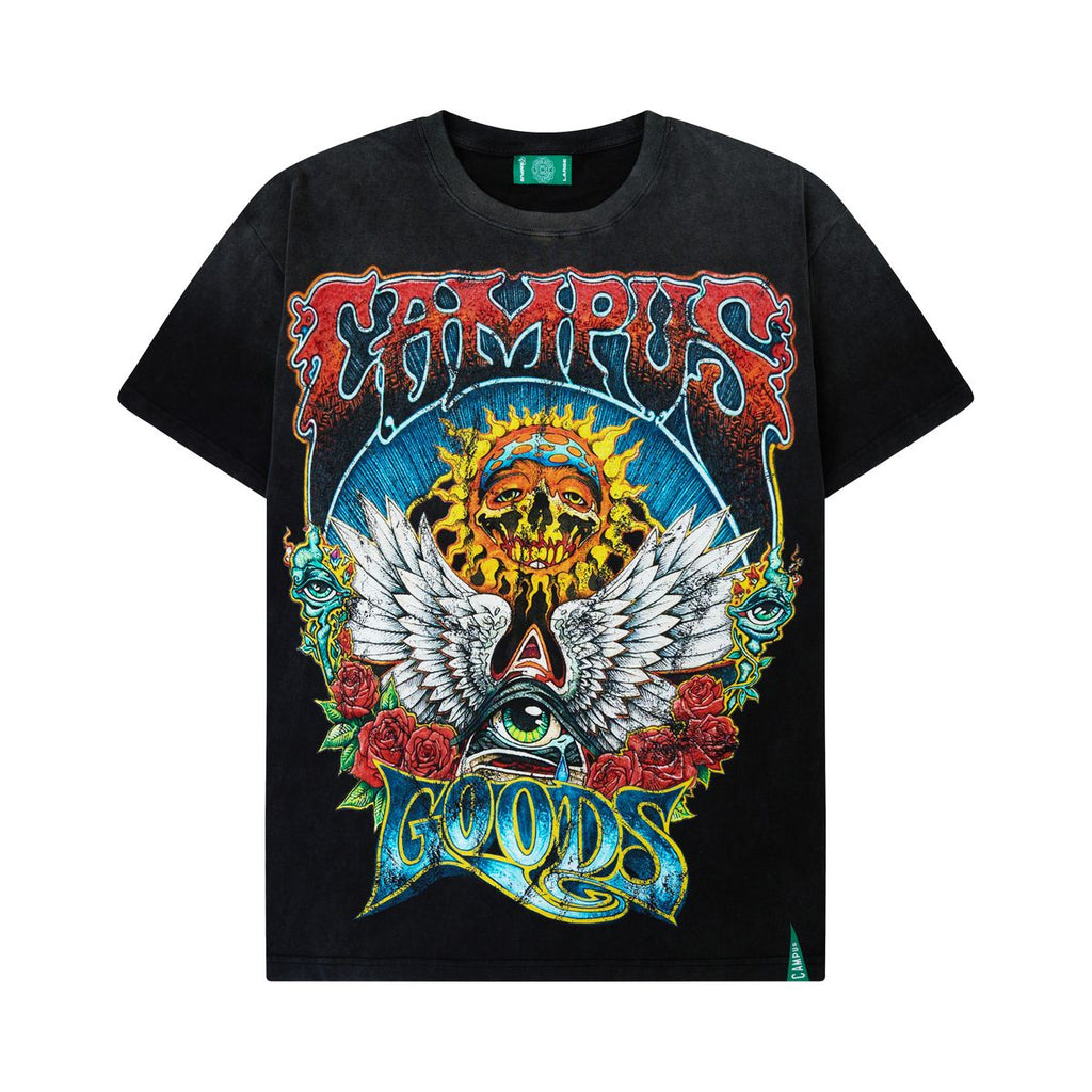 Campus 'Psychedelic' T-Shirt- Black