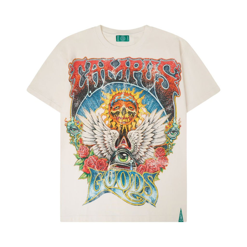Campus 'Psychedelic' T-Shirt- Cream
