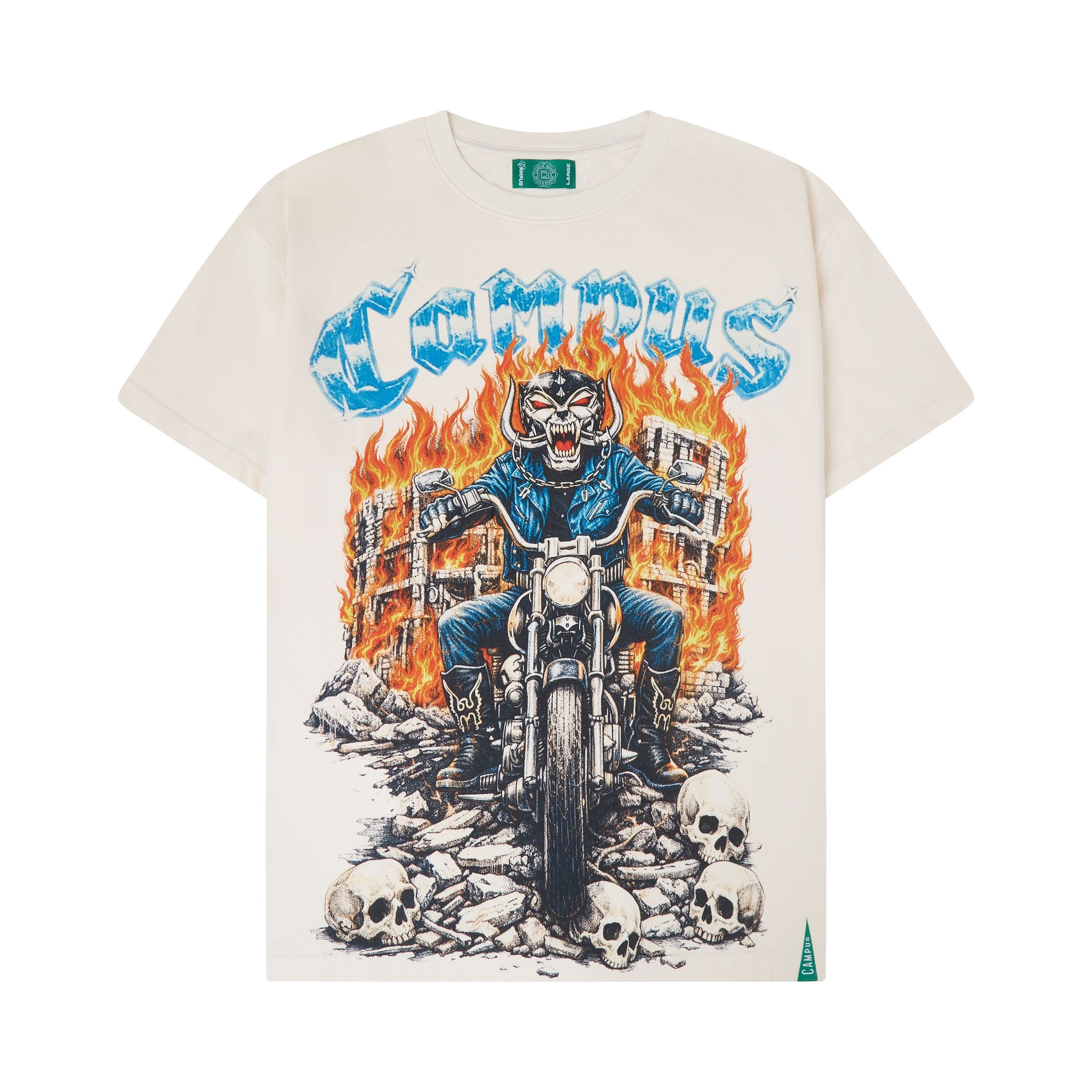 Campus 'Chopper' T-Shirt- Cream