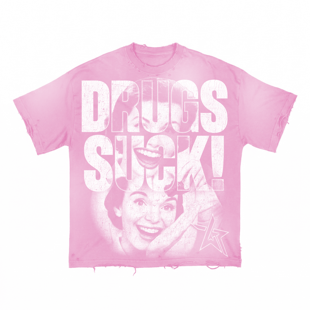 WKND 'DRUG SUCKS' T-Shirt- Pink
