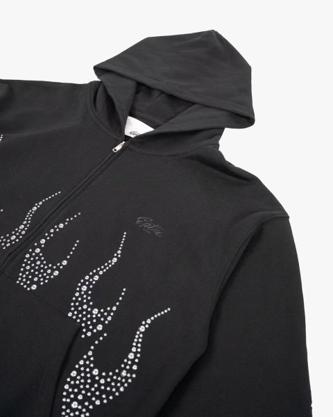 EPTM Metal Flame Zip Up Hoodie- Black