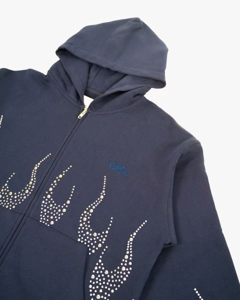 EPTM Metal Flame Zip Up Hoodie- Navy