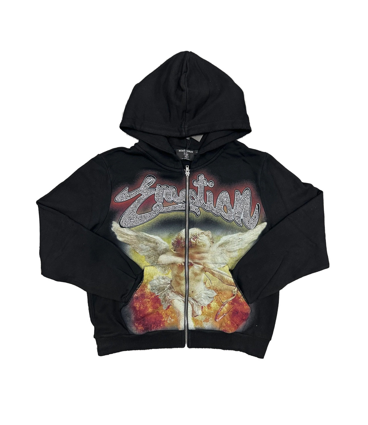 Acid wash M.E. ‘Rhinestones’ Hoodie