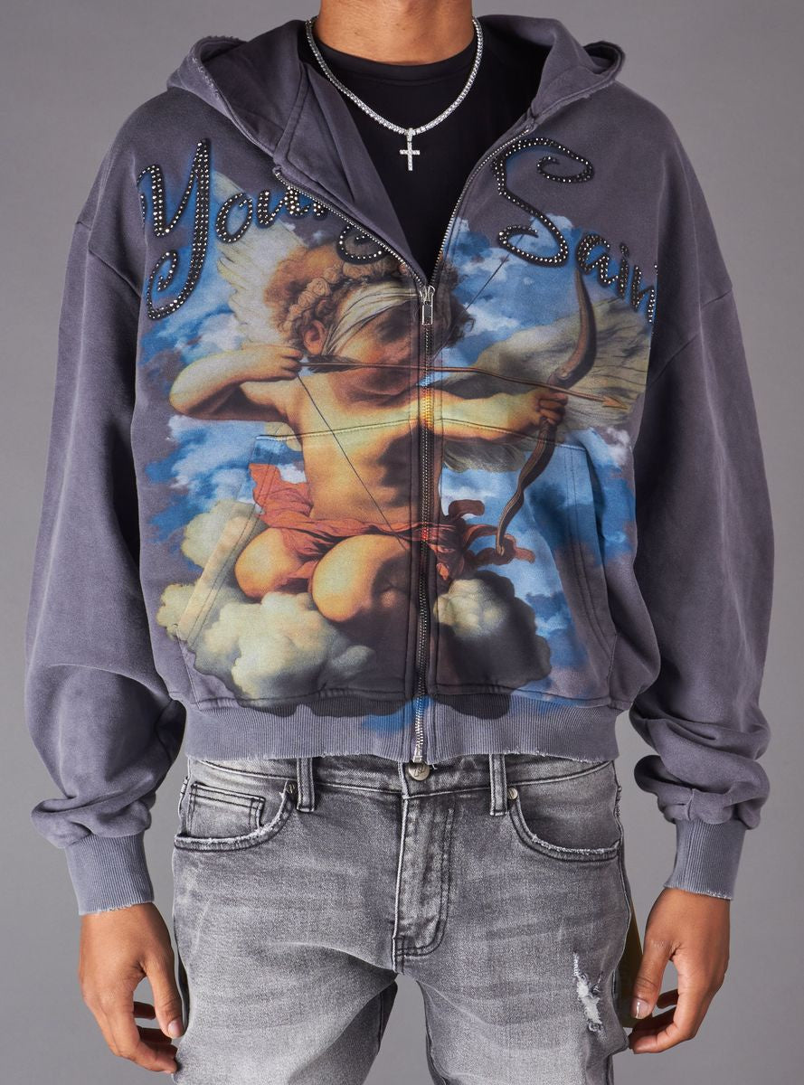 Young Saint- Sixtus Zip hoodie- Grey