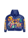G WEST ‘Cyber Wave’ Zip Up Hoodie  (PURPLE/MULTI)