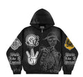 G WEST ‘Pirate Mode’  Zip Up Hoodie  (BLACK/GREY)