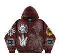 G WEST ‘Pirate Mode’ Zip Up Hoodie (BURGUNDY)
