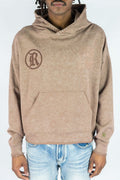 Rebel Rhinestone Cropped Hoodie - Brown