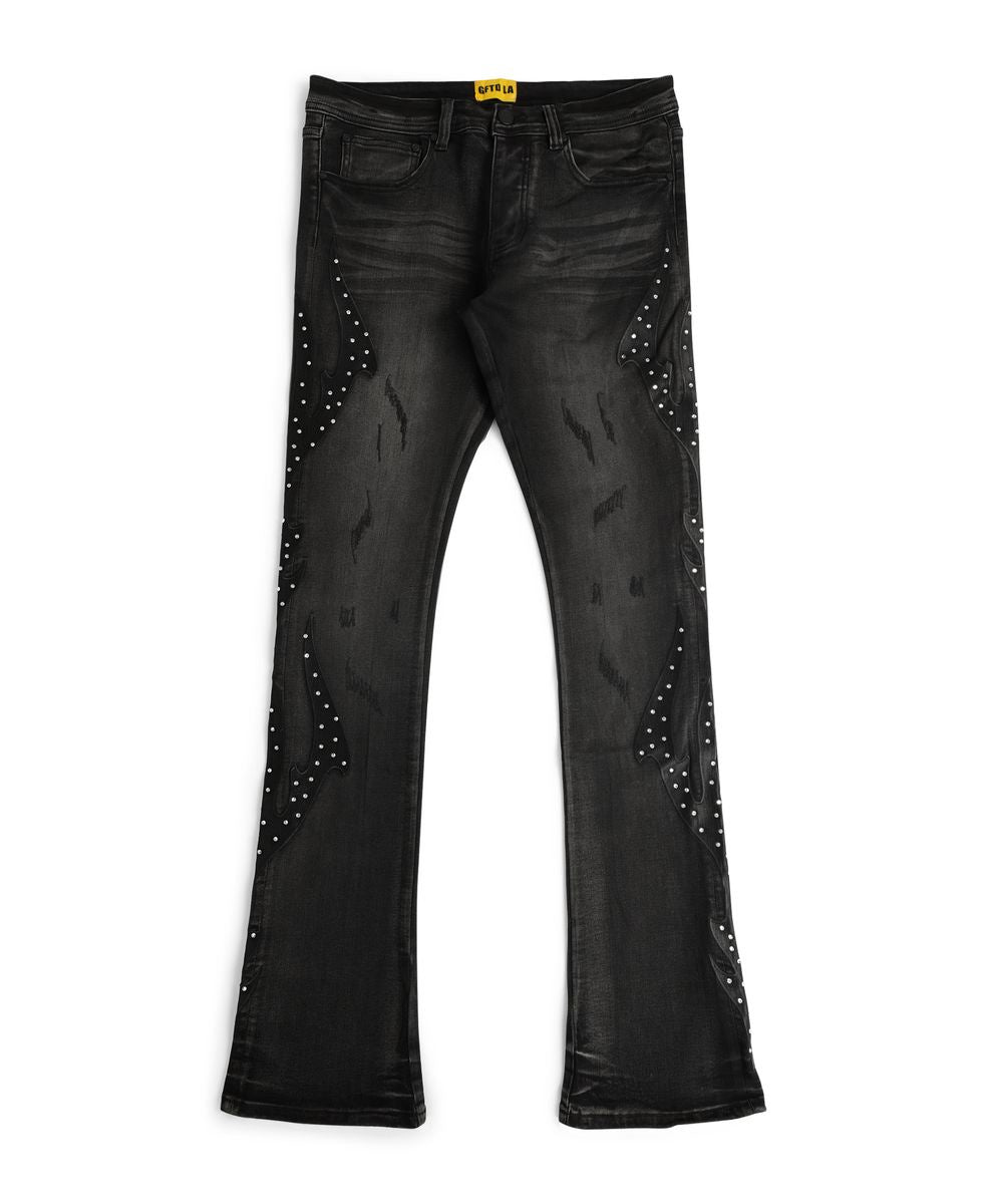 GFTD ‘Dark Times’ Stacked Denims- Blk Wash