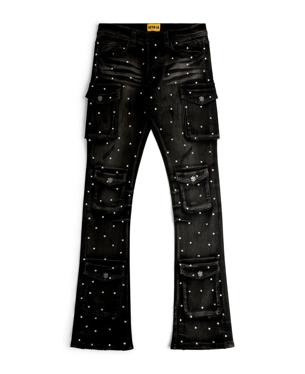 GFTD ‘Dagger’ Stacked Denims- Blk Wash