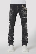 GUAPI Obsidian Black Calligraphy Denim