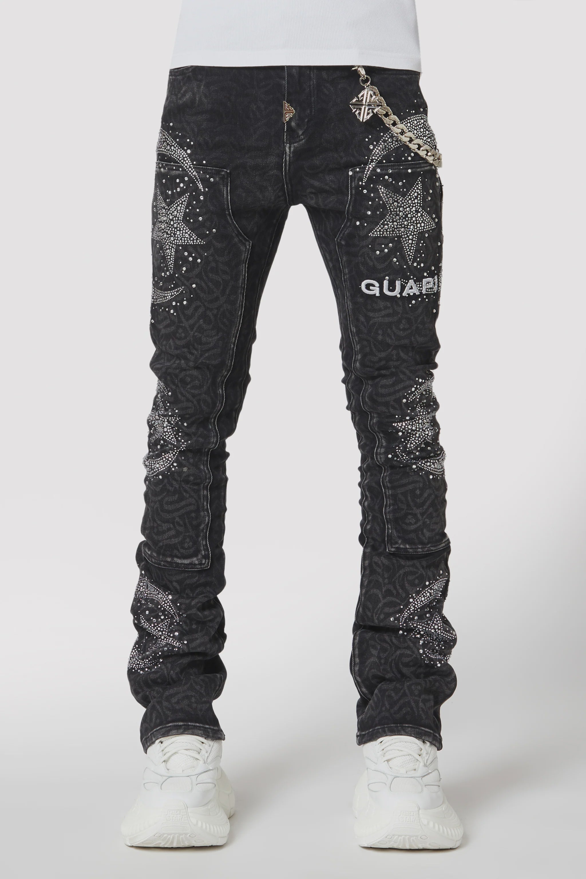 GUAPI Obsidian Black Calligraphy Denim