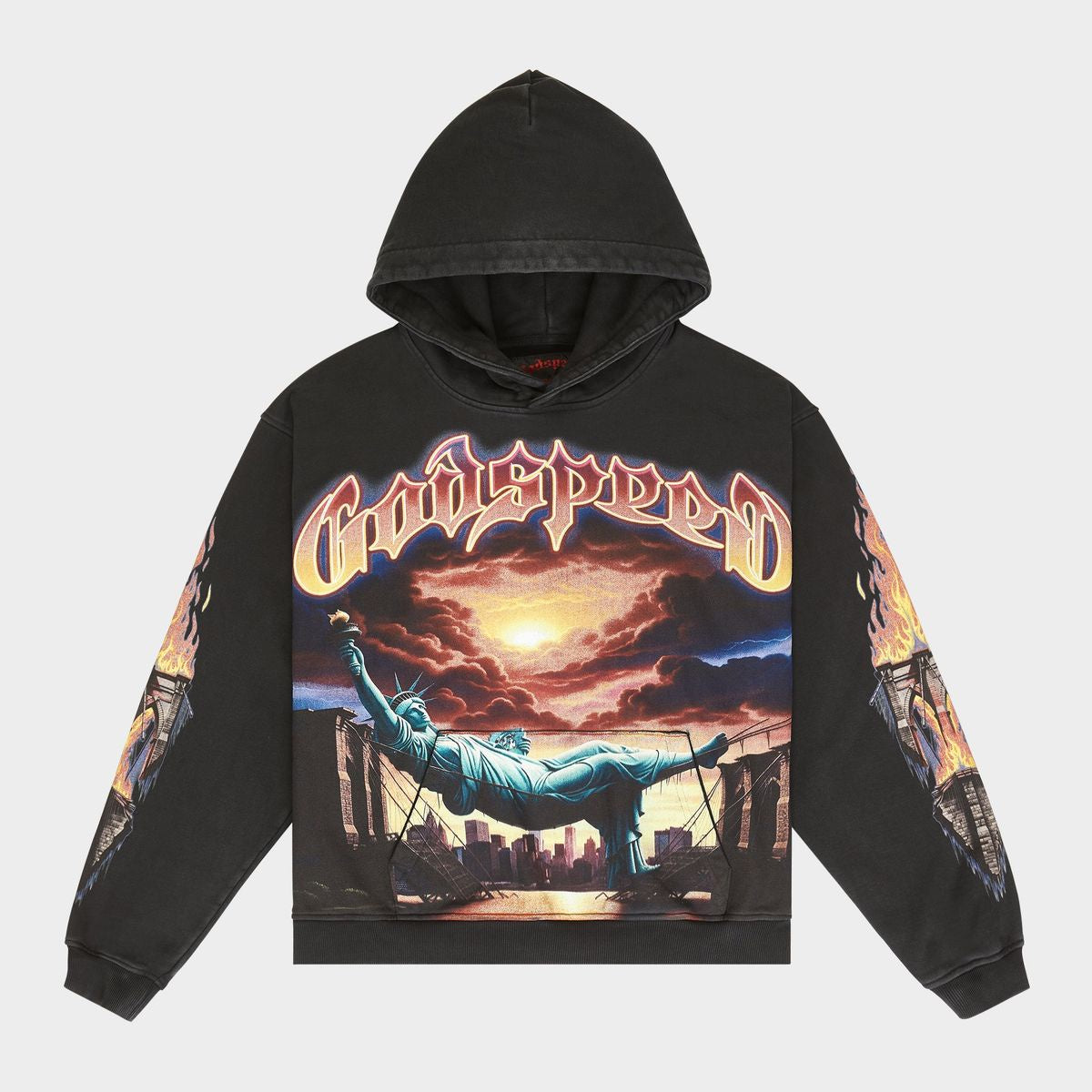 Godspeed Burnt Bridges Hoodie- Black Wash