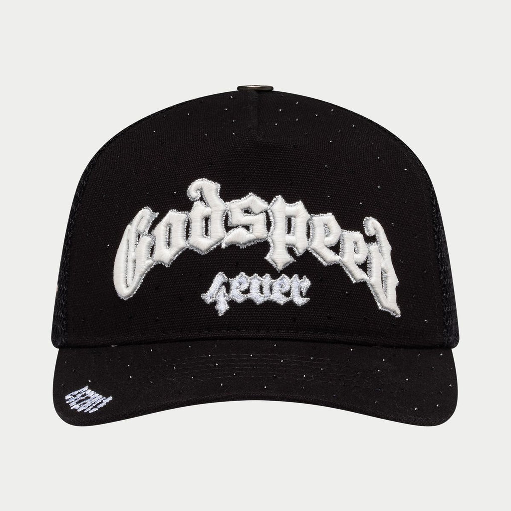 GS Rhinestone Forever Trucker Hat- Black/White