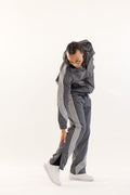Kindred Nylon Striped Set- Charcoal Grey