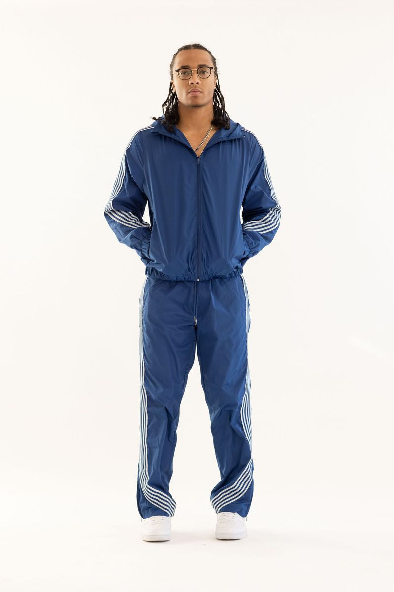 Kindred Nylon Striped Set- Navy
