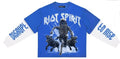 Roku Riot Spirit Layered Long Sleeve Tee - Royal Blue