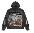 Roku Vintage Charm Enzyme Washed Boxy Fleece Hoodie - Washed Black