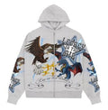 Roku Legend In The Air Zip Down Boxy Hoodie - Grey