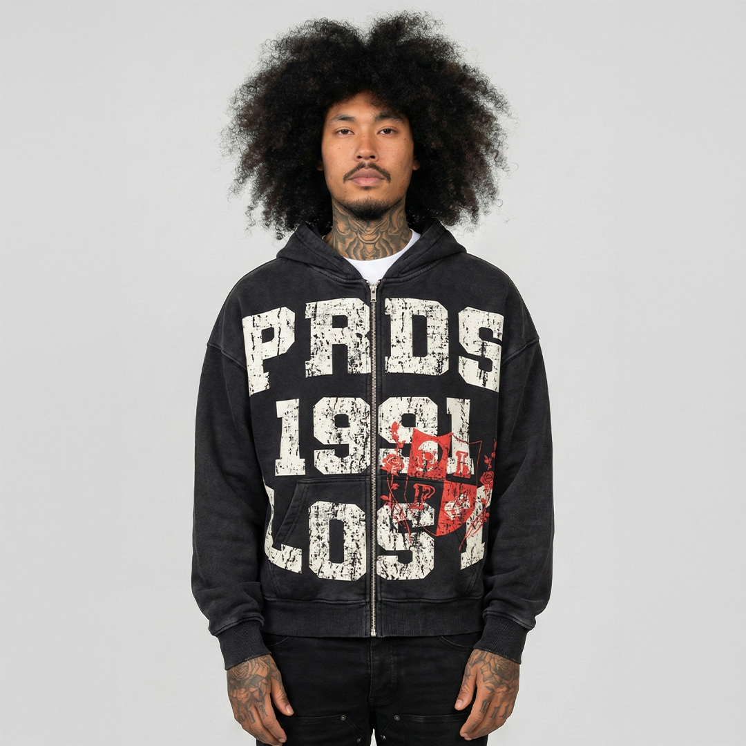 Paradise Lost 1991 Zip Up Hoodie- Black