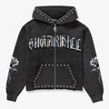 Sugarhill “Body Shop” Zip Up Hoodie- Black Vintage