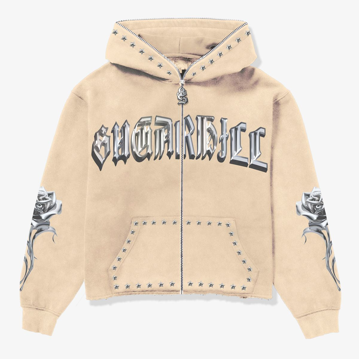 Sugarhill 'Body Shop' Zip Up Hoodie - Cream Vintage
