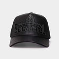 Sugarhill 'Shockwave' Leather Strapback Hat (Black)