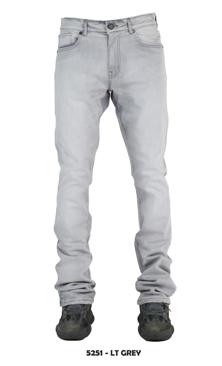 Focus Stacked Jeans - LT Grey