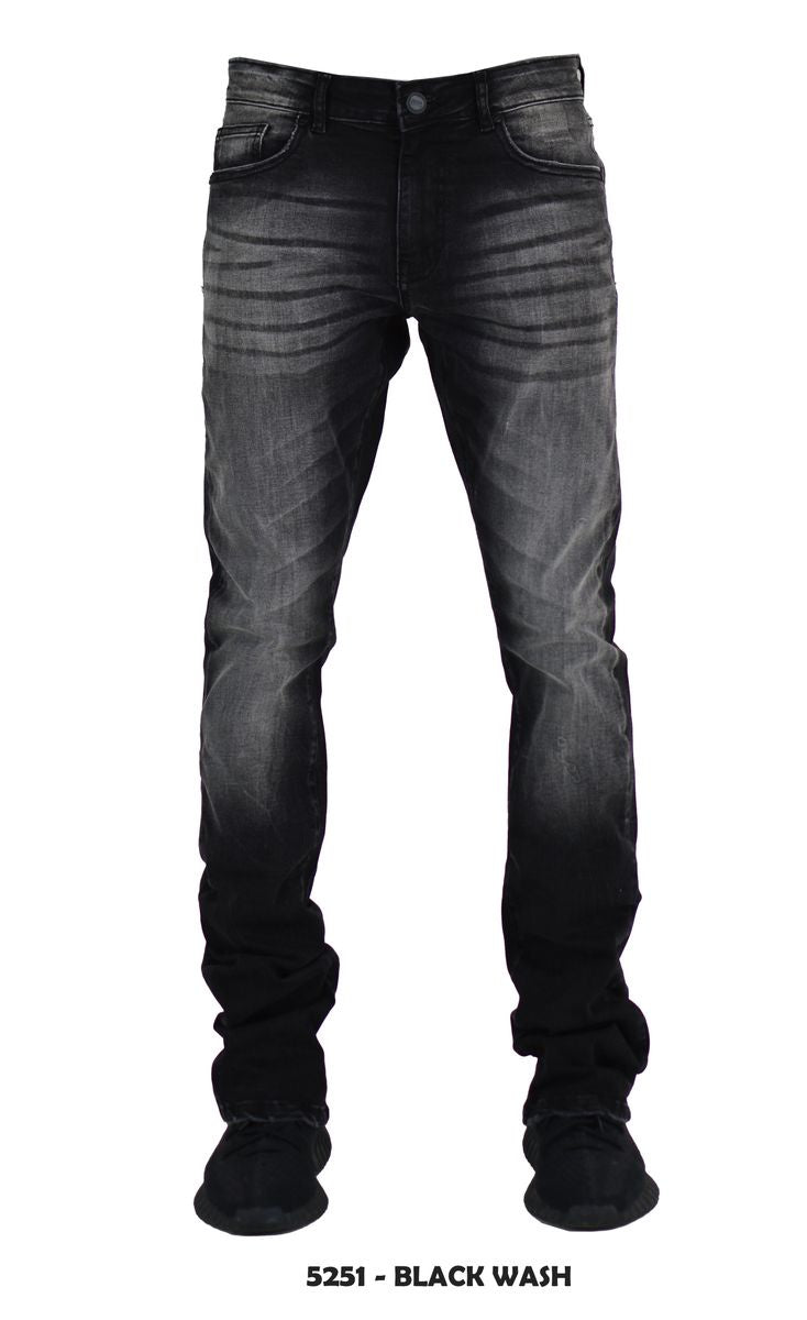 Focus Stacked Jeans - Black Wash