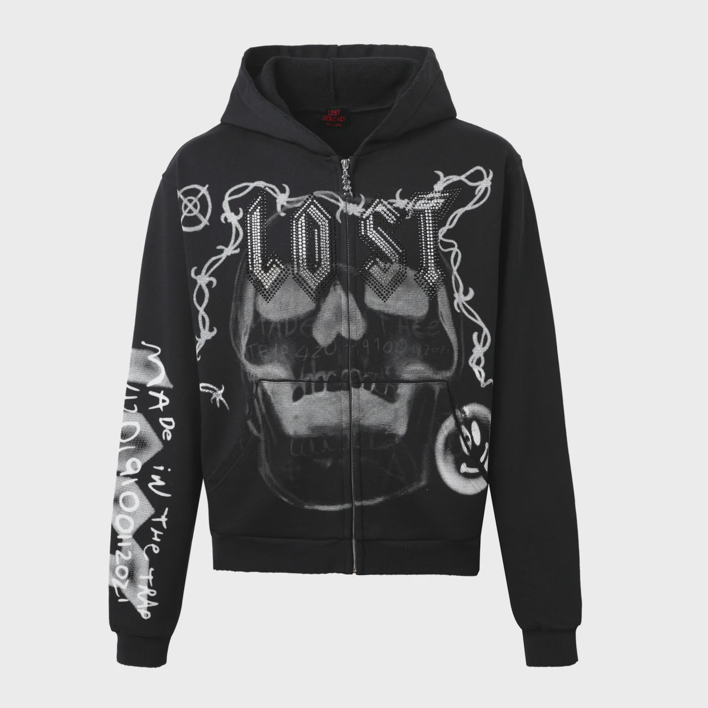 Lost 'Skull Bound' Zip Up Hoodie