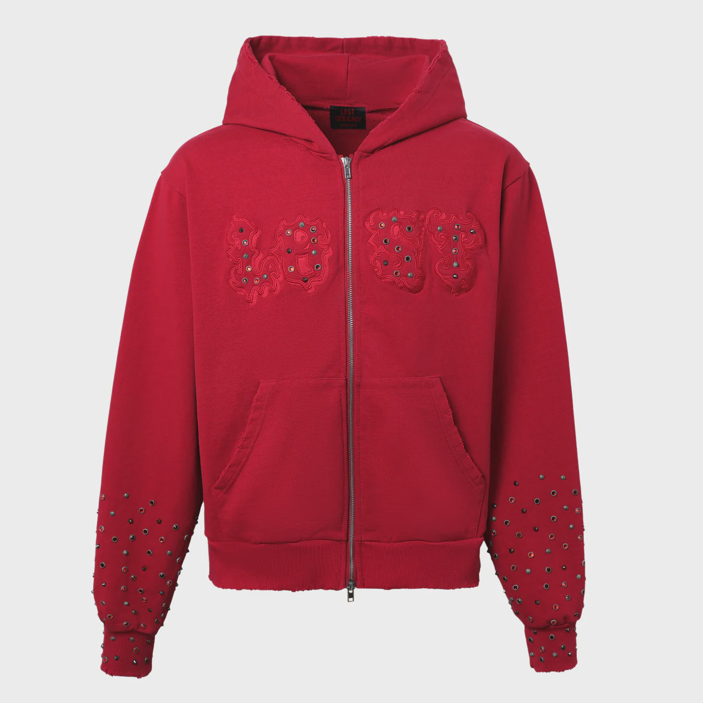 Lost Washed Red Patch Zip Up