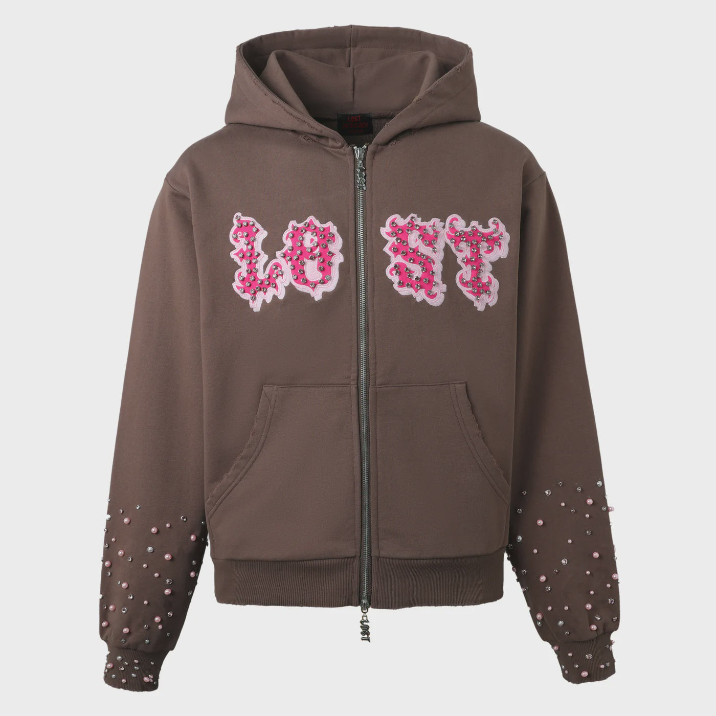 Lost Brown/Pink Patch Zip Up