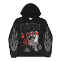 3Forty Rhinestone Faith Hoodie- Blk