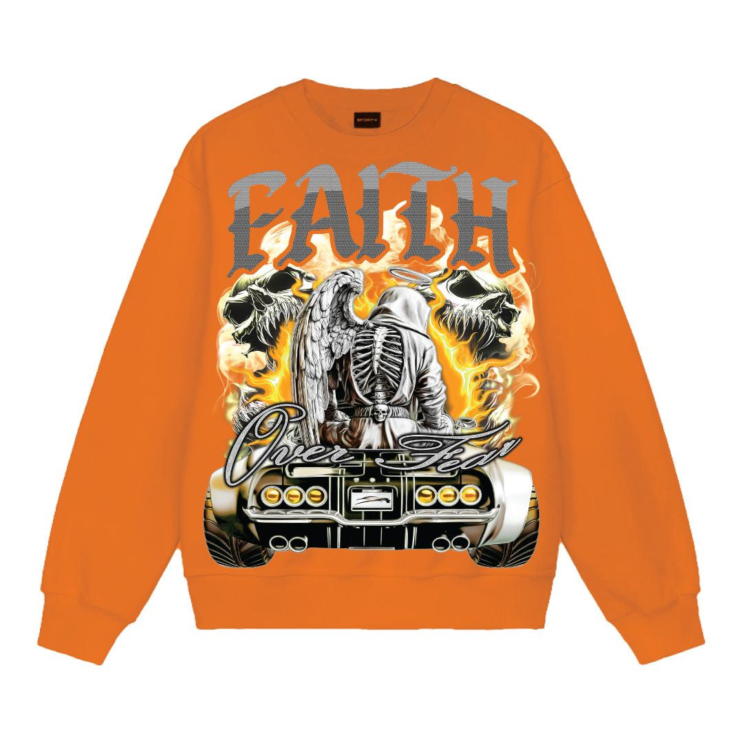 3Forty Faith Crewneck- Orange