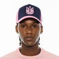 Cult Logo Mesh Back Trucker Hat 'Shimuchan'- Midnight Blue/Pink