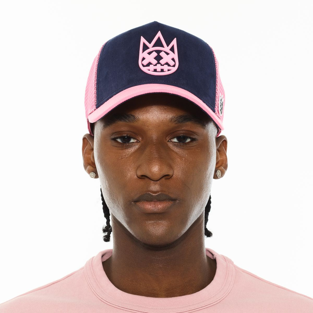 Cult Logo Mesh Back Trucker Hat 'Shimuchan'- Midnight Blue/Pink