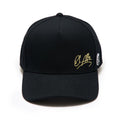 Cult X El Alfa Gold Signature 5 Panel A Frame Trucker Hat- Black
