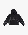 EPTM Metal Flame Zip Up Hoodie- Black
