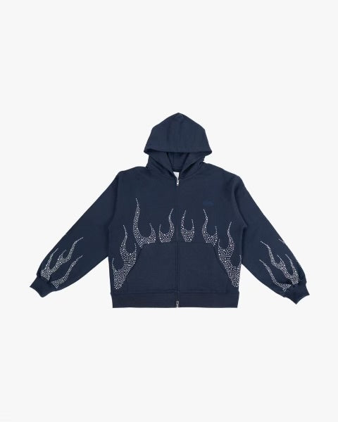 EPTM Metal Flame Zip Up Hoodie- Navy