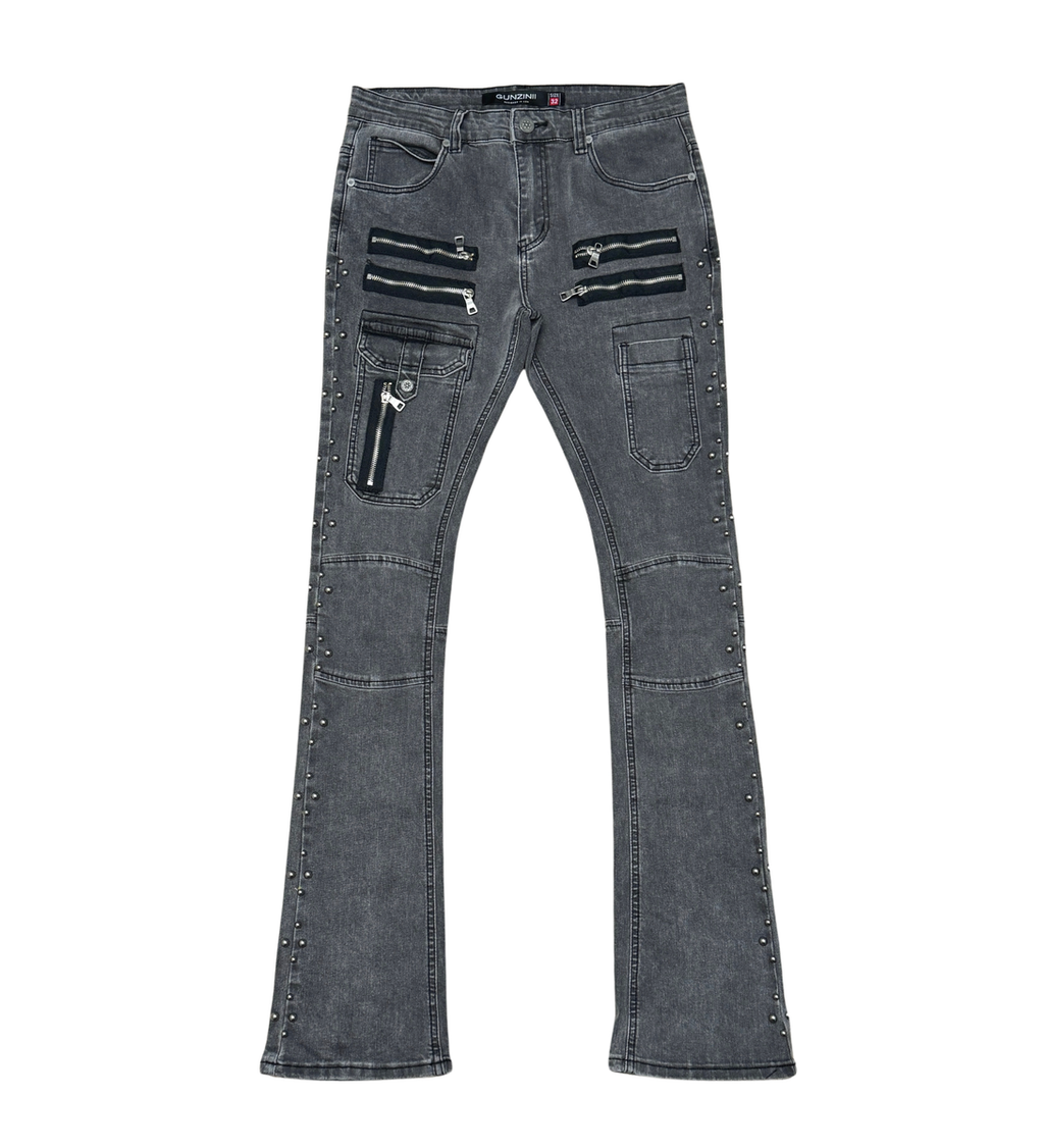 Gunzinii Stacked Jeans- Dark Grey