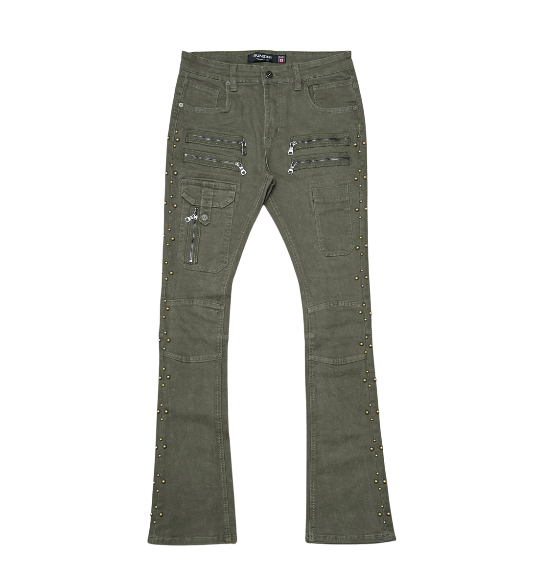 Gunzinii Stacked Jeans- Olive
