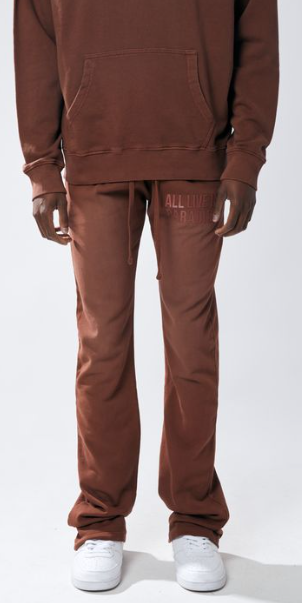 Urban Beast Sun Faded HD Print Sweats- Brown